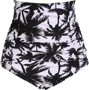 lot 1729 image: COCOPEAR Womens Ruched High Waisted Bikini Bottom Retro Vintage Swim Short Tankinis Black Coconuts S