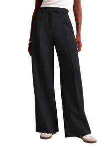 lot 1731 image: NIMIN Women Wide Leg Pants High Waisted Dressy Work Trousers Business Casual Tailored Pants with Pockets Black XS
