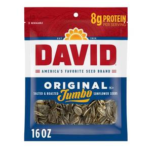 lot 1733 image: DAVID Jumbo Original Sunflower Seeds 16 Oz