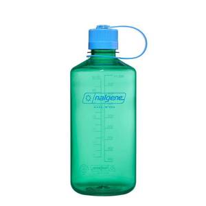 lot 1740 image: Nalgene 32 fl oz Plastic Narrow Mouth Water Bottle - Pastel Green Portable Drinkware, Recycled Material