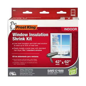 lot 1747 image: Frost King V73H Indoor Shrink Window Kit  42in x 62in  Standard Windows  Clear