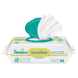 lot 1766 image: Pampers Sensitive Baby Wipes - 84ct