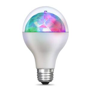 lot 1825 image: Feit Electric A23 Multi-Color Rotating Disco Party LED Light Bulb, Diamond Lens Color-Changing Effect, E26 Base, Decorative Party & Kids Room Lighting Bulb, 10,000-Hour Lifetime, DISCO1LED
