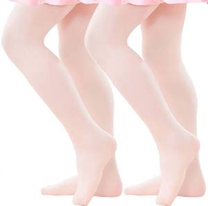 lot 1863 image: danswan 2 Pack Dance Ballet Tights for Little Girls Footed Ballet Legging Stocking (Ballet Pink, Child Age 6-8)