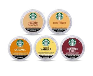 lot 1879 image: Starbucks K-Cup Coffee Pods Flavored Coffee Variety Pack for Keurig Brewers Naturally Flavored Arabica 1 box (40 pods total)