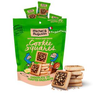 lot 1898 image: Michel et Augustin Cookies, Individually Wrapped Snacks, Gourmet Milk Chocolate & Hazelnut Shortbread, 15 French Butter Cookies (NO VISIBLE EXP DATE)