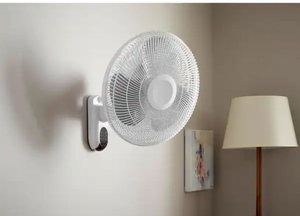 lot 2053 image: Hampton Bay 16 Inch Wall Mount Fan with Remote Control - Retail $45