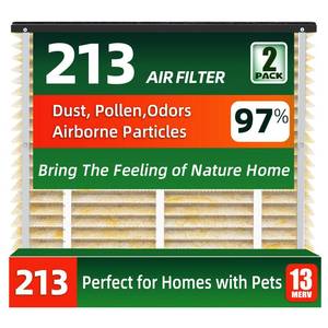 lot 2054 image: 2 Pack 213 Bamboo Air Filter Replacement MERV 13 Fit for AprilAire Models 1210, 1620, 2216, 2210, 3210, 4200, 20x25x4 Furnace Filter, 213 Whole House Air Purifiers Replacement Filter - Retail $75