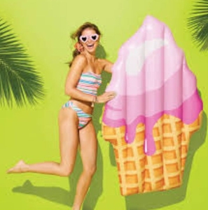 lot 2081 image: Sun Squad Ice Cream Cone Pool Float  - Retail $15