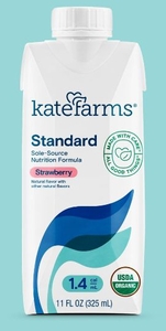 lot 2106 image: Pack of 4 Kate Farms Standard 1.4 Strawberry Nutrition Formula 11 FL OZ