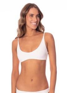 lot 2111 image: Maaji Zebra Frost Blush Bralette Bikini Top, Reversible, White, Small
