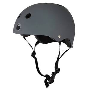 lot 2125 image: Eight Ball Kids 8 Helmet - Gun Metal Medium, Padded, Vented, Adjustable Strap