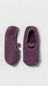 lot 2152 image: Solid Barre Liner Socks 2pk - Purple - All In Motion Cotton, Nylon Yoga Accessories