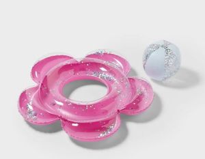 lot 2163 image: Flower Tube Water Floats and Inflatables Novelty Float - Sun Squad Pink Novelty Pool Toy