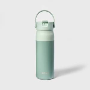 lot 2222 image: 24oz Stainless Steel Hydration Water Bottle - Green - Embark Portable Drinkware, Polypropylene Lid