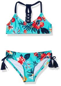lot 2237 image: Kanu Surf Girls Willow V-Neck Bikini Beach Sport 2-Piece Swimsuits, Brooke Sea Green, 10