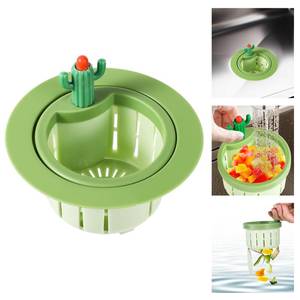 lot 2240 image: Cactus Kitchen Sink Drain Strainer, Press Automatic Dumping Basket Cactus Sink Drainer Self-Cleaning Kitchen Sink Strainer Basket Plastic Waste Collector Filter for Home Kitchen Use