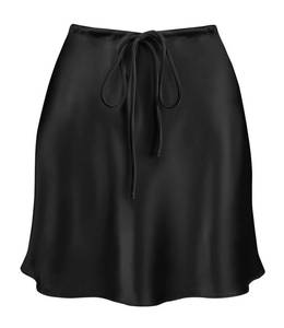 lot 2264 image: Womens Drawstring Satin Mini Skirt High Waisted Elegant Casual A-Line Flared Silk Short Skirts for Women Medium