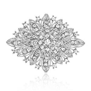 lot 2266 image: HAISWET Vintage Art Deco Crystal Rhinestone Brooch Pin for Women White