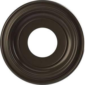 lot 2318 image: Ekena Millwork 10OD x 3 12ID x 1 18P Traditional Thermoformed PVC Ceiling Medallion (Fits Canopies up to 5 12), Metallic Dark Bronze