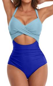 lot 2336 image: Eomenie Womens One Piece Swimsuits Tummy Control Cutout High Waisted Bathing Suit Wrap Tie Back 1 Piece Swimsuit XXL