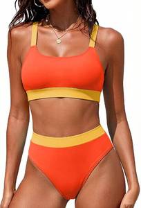 lot 2361 image: ZINPRETTY Women High Waisted Bikini Sets Color Block Swimsuits 2 Piece Bathing Suits Tummy Control Sporty Teens Small