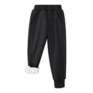 lot 2373 image: BIG ELEPHANT Boys Girls Fleece Lined Sweatpants, Winter Warm Soft Cotton Elastic Waist Kids Jogger Pants with Pockets Black small