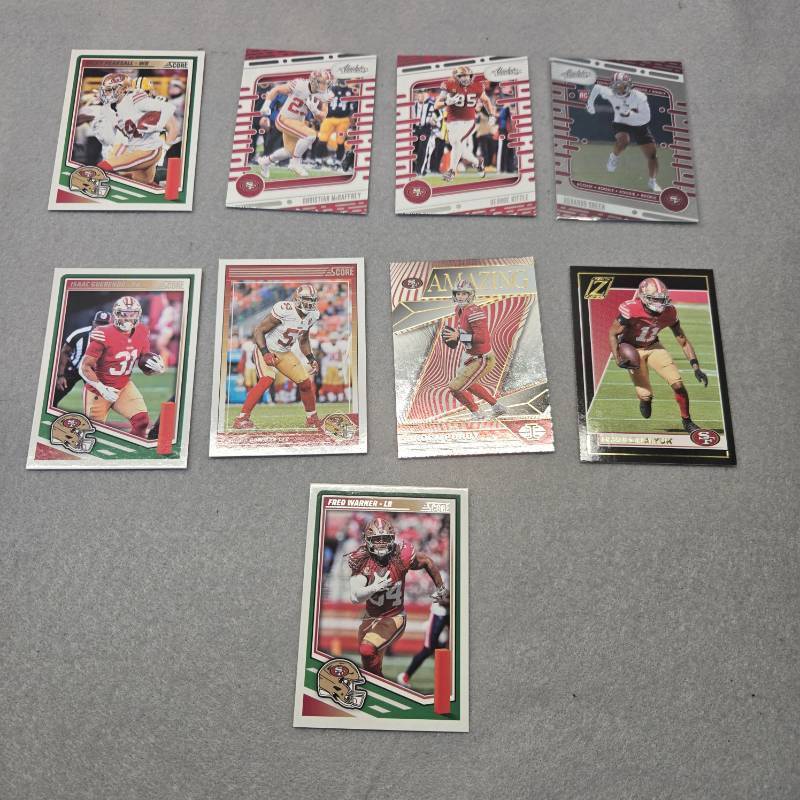 lot 269 image: San Francisco 49ers Football Card Collection 9 pk