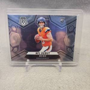 lot 357 image: 2024 Panini Mosaic Bo Nix NFL Debut Rookie Card Denver Broncos #271