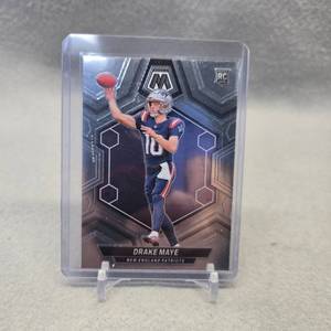 lot 358 image: Drake Maye New England Patriots Rookie Card 2024 Panini Mosaic Football