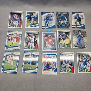 lot 369 image: Detroit Lions Football Trading Card Collection 15 Cards