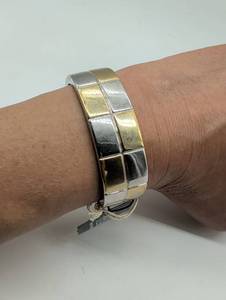lot 674011 image: Bijoux Terner Two-Tone Metal Bracelet, with original tag