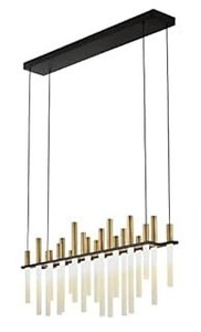 lot 11373 image: Fredrick Ramond Fr30705 Echo 20 Light 39  Wide Led Linear Chandelier - Black