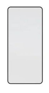 lot 11429 image: Glass Warehouse 22 in. W x 48 in. H Stainless Steel Framed Radius Corner Bathroom Vanity Mirror in Black