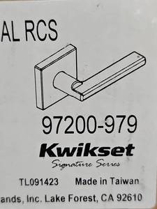 lot 11329 image: Kwikset Signature Series Halifax Square Passage Door Handle Set