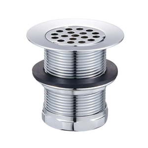 lot 11340 image: Kingston Brass KBU1001 Seattle 2-Inch Brass Grid BarUtility Sink Basket Strainer in Polished Chrome