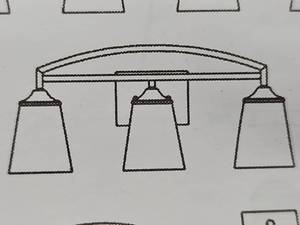 lot 11411 image: Generation Lighting Bronze Finish 3-Light Bathroom Vanity Light Fixture