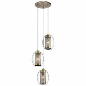 lot 11423 image: Kichler Lighting - Pendant - Asher - 3 Light Pendant - With Vintage Industrial