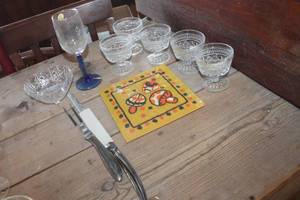 lot 4211 image: Vtg. Cut Glass Sherbet Cups & More