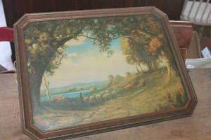 lot 4221 image: Vtg Atkinson Fox Sheep Print 13 12 x 17 12