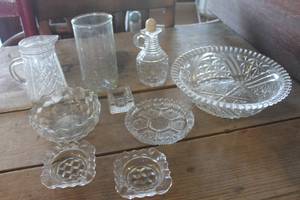 lot 4234 image: Vtg. Cut Glass Bowl, Pitcher and More