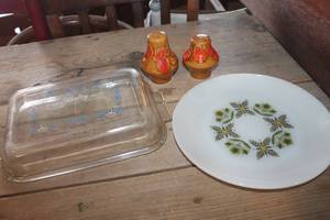 lot 4322 image: Vtg. Fire King Plate, Presto Lid & More