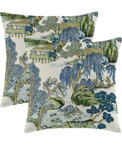 lot 70718 image: Asian Garden Scene Decorative Pillow Cover - Retail $25