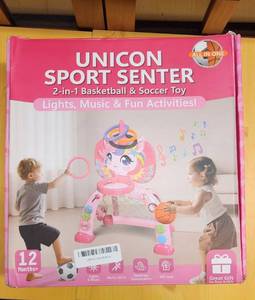 lot 70724 image: Unicon Sport Center 2-in-1 Basketball & Soccer Activity Set - Retail $49