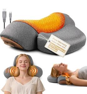 lot 70725 image: 3-in-1 Electric Neck Massage Pillow with Heat - Retail $29