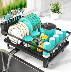 lot 70765 image: Over-Sink Dish Drying Rack Organizer Set  - Retail $35
