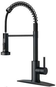 lot 70767 image: Matte Black Commercial Pull-Down Kitchen Faucet - Retail $60
