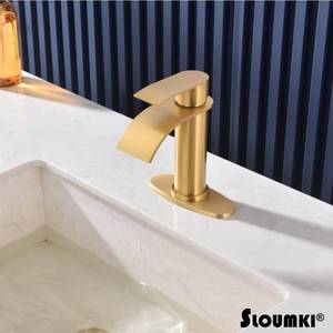 lot 70769 image: Stoumki Modern Brass Bathroom Faucet - Retail $89