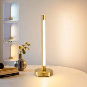 lot 70771 image: Modern LED Table Lamp with Gold Finish - Retail $35