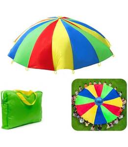 lot 70811 image: Rainbow Parachute Play Set with Storage Bag - Retail $25